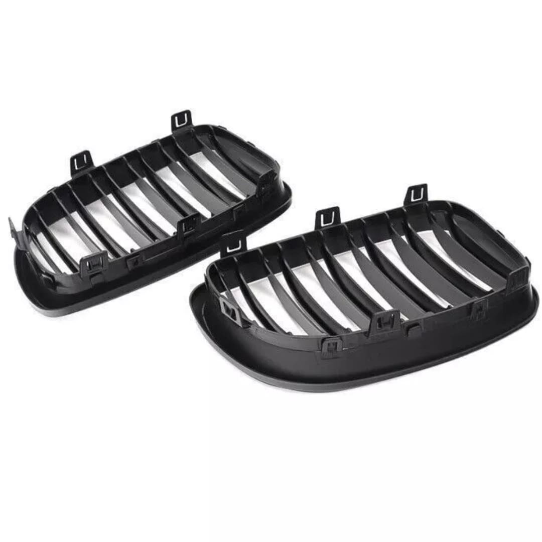 Parrilla BMW Kidneys Riñones Serie 1 E81 E82 E87 Pre Facelift Doble Vira Negra Brillante