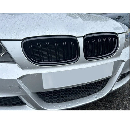 Parrilla De Doble Vira Kidneys Riñones Negra Brillante BMW Serie 3 Sedan E90 LCI 09-12