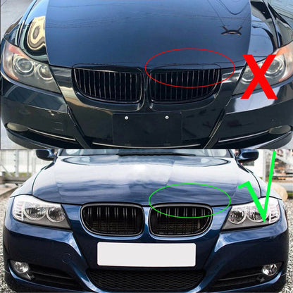 Parrilla De Doble Vira Kidneys Riñones Negra Brillante BMW Serie 3 Sedan E90 LCI 09-12