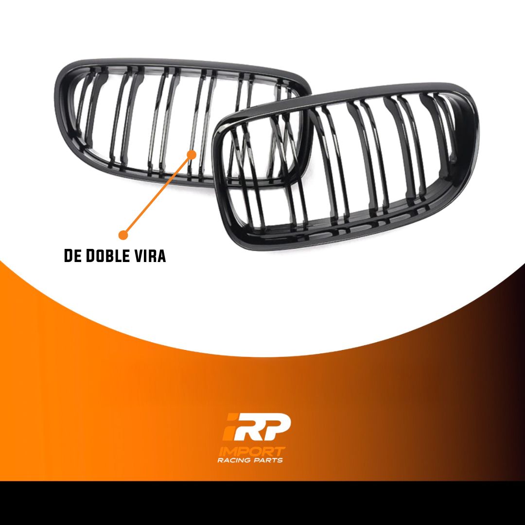 Parrilla De Doble Vira Kidneys Riñones Negra Brillante BMW Serie 3 Sedan E90 LCI 09-12
