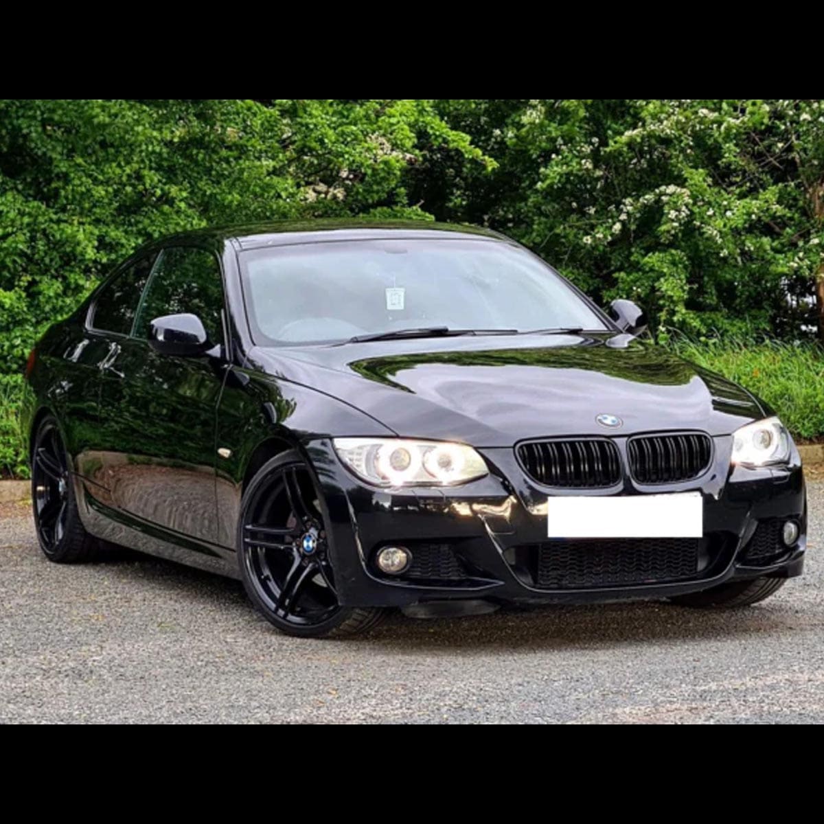 Parrilla Kidneys Riñones Negra Brillante BMW Serie 3 Coupe E92 LCI 09-12 Doble Vira