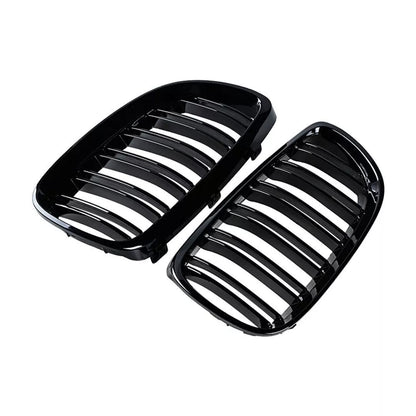 Parrilla Kidneys Riñones Negra Brillante BMW Serie 3 Coupe E92 Pre-LCI 05-08 Doble Vira