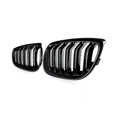 Parrilla Kidneys Riñones Negra Brillante BMW Serie 3 Coupe E92 Pre-LCI 05-08 Doble Vira