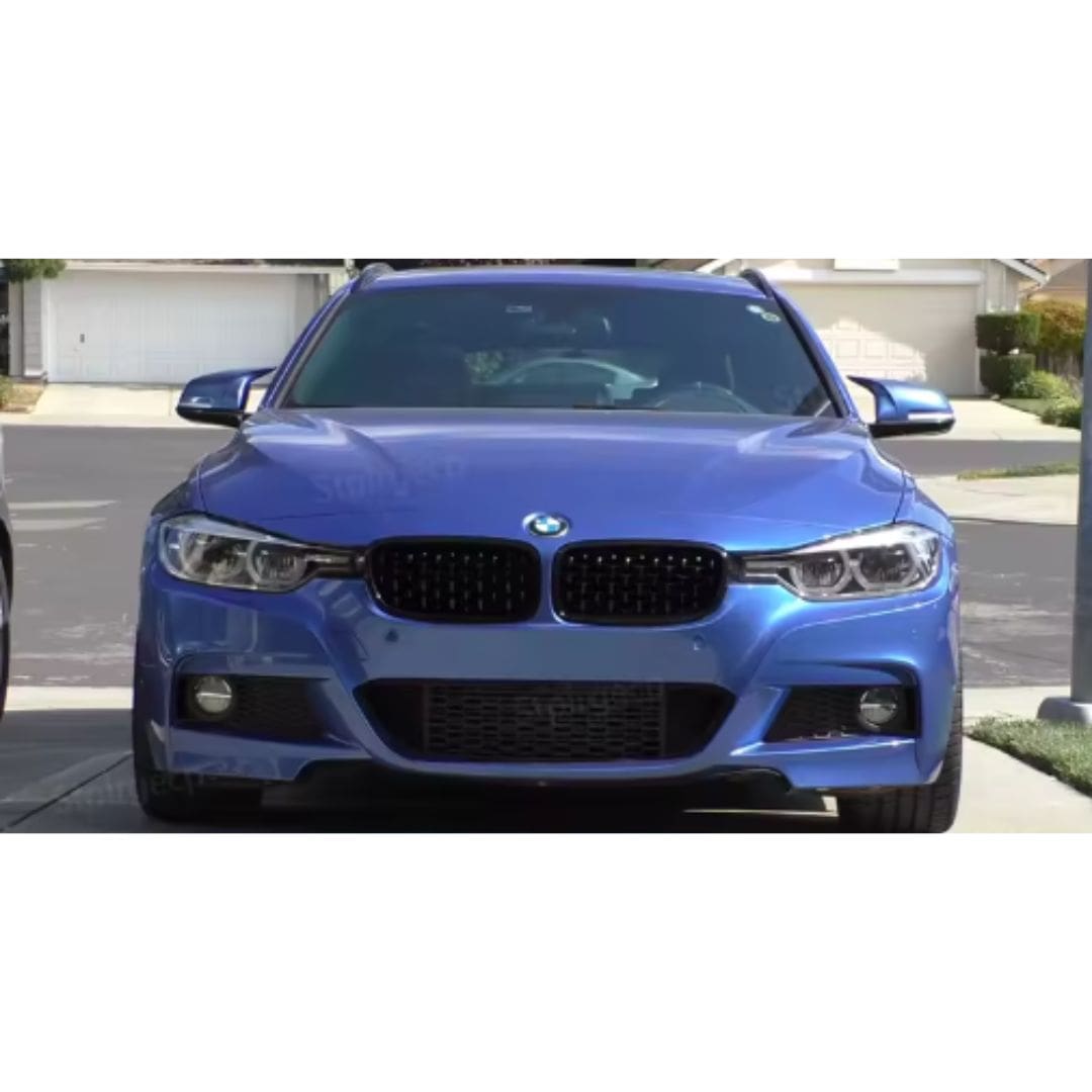 Parrilla Kidneys Riñones Diamantes BMW Serie 3 F30 Negra Brillante