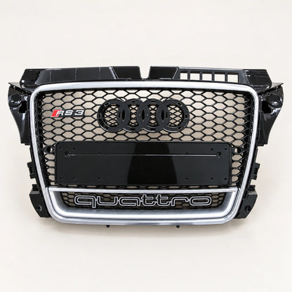 Parrilla Rs3 Para Audi A3 8p Borde Cromado Con Quattro. [IRP-CATALOG:PARR040-GALLERY-1-C-3415b16f1ad452ca.webp:3415b16f1ad452ca]