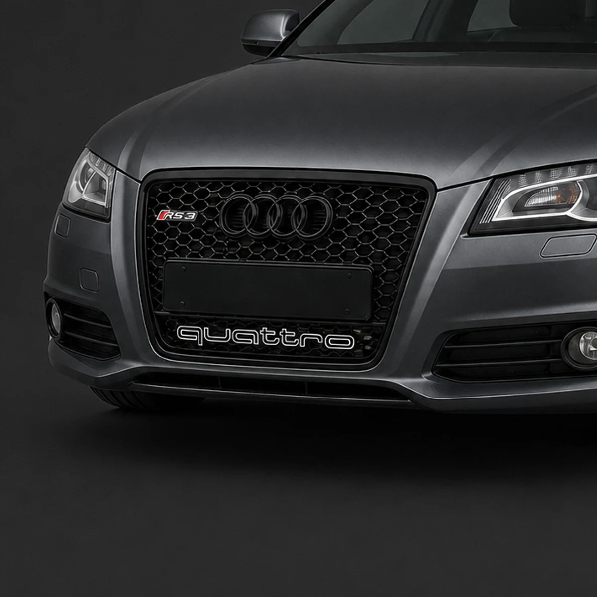 Parrilla Rs3 Audi A3 8p 08-13 Borde Negro Con Quattro Debajo Negro. [IRP-CATALOG:PARR041-1-O.webp:7783a3a945d4a8f6]