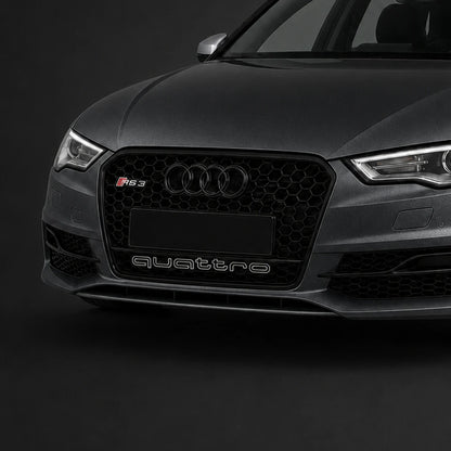 Parrilla Rs3 Para Audi A3 8v 14-16 Negra Y Quattro Debajo. [IRP-CATALOG:PARR055-1-O.webp:c9c8221025eddf0e]