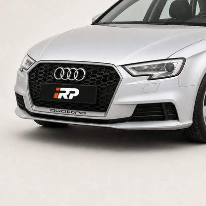 Parrilla estilo Rs3 para Audi A3 8v 17-20 Negra con Borde Gris + Quattro. [irp-catalog:parr057-1-c.webp:6dbd20439279e429]
