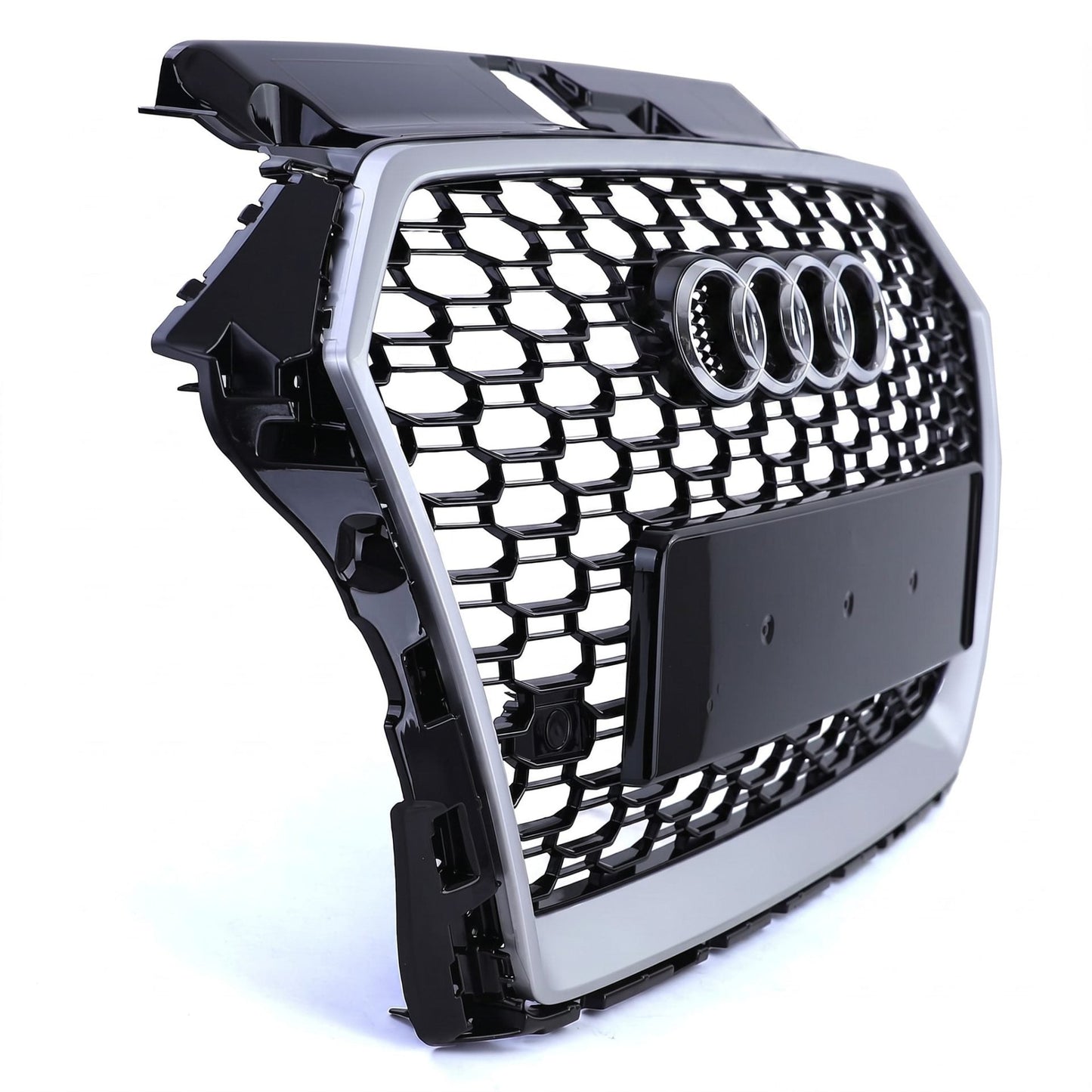 Parrilla estilo Rs3 para Audi A3 8v 17-20 Negra con Borde Gris + Quattro