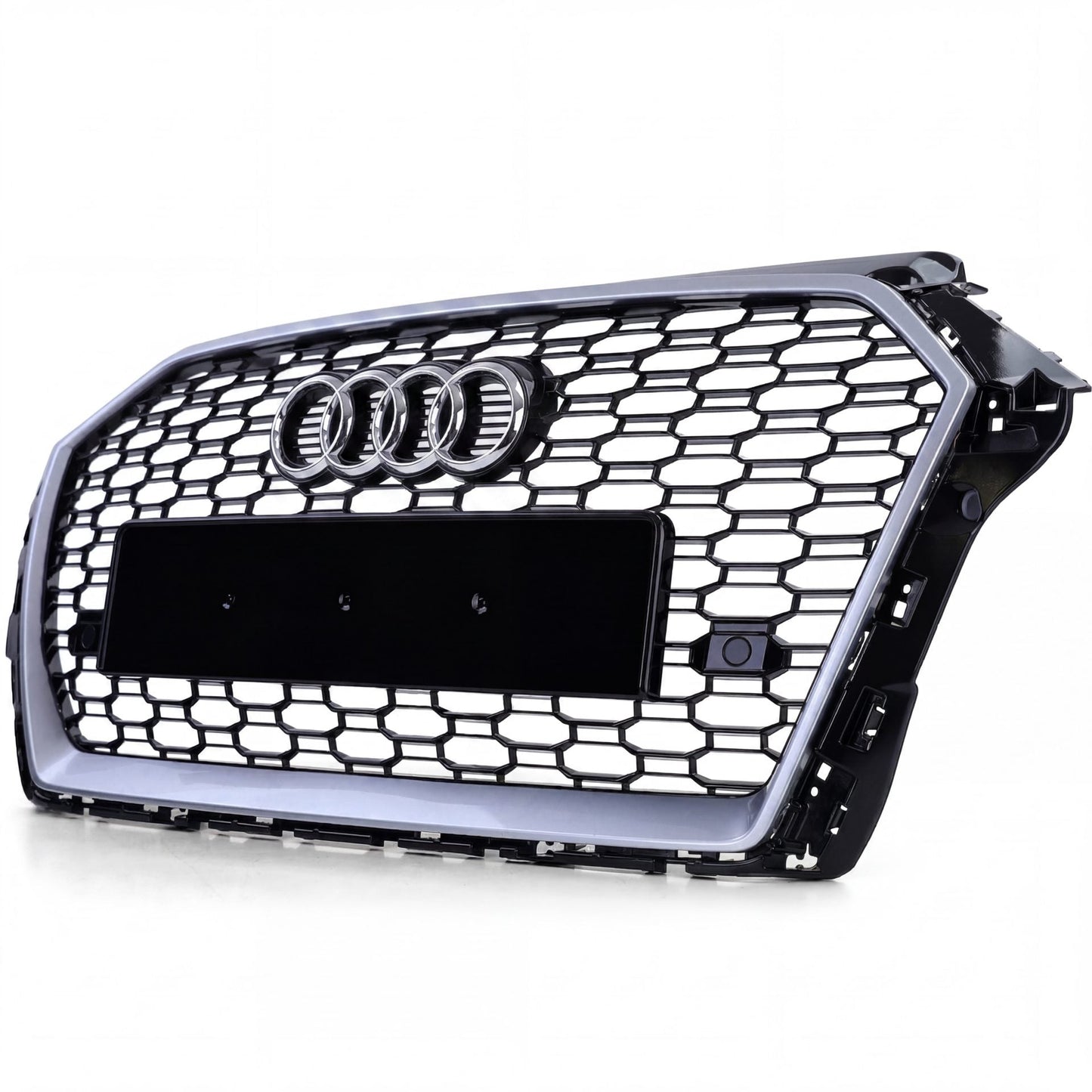 Parrilla estilo Rs3 para Audi A3 8v 17-20 Negra con Borde Gris + Quattro