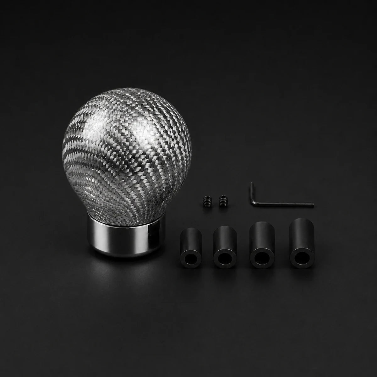Pomo de Cambios de Fibra de Carbono Redondo a Rosca Con Adaptadores. [IRP-CATALOG:POMO027-1-O.webp:60836f7250513d6d]
