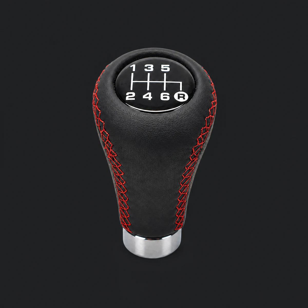 Pomo de Cambios Universal Cuero Costura Roja a Rosca Tuning 5ta/6ta. [IRP-CATALOG:POMO029-6TA-1-O.webp:34b33b3a76ef9f16]