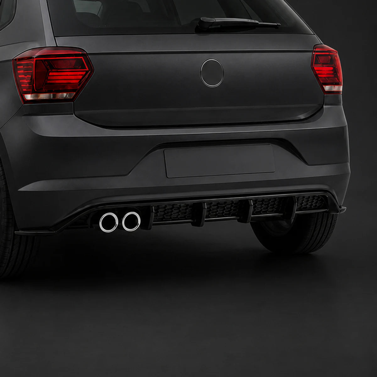 Difusor Trasero para Volkswagen Polo 18-25 estilo GTI Negro Brillante. [IRP-CATALOG:RLIP053-1-O.webp:d72d600759151e94]