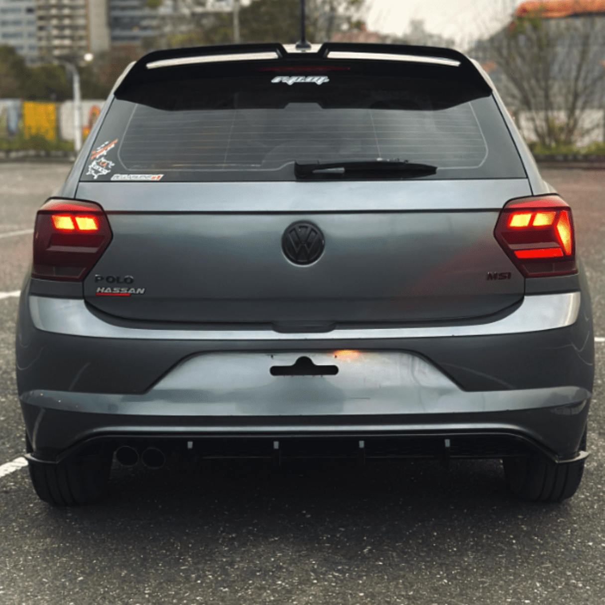 Difusor Trasero para Volkswagen Polo 18-25 estilo GTI Negro Brillante