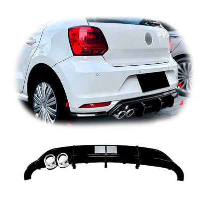 Difusor Trasero para Volkswagen Polo 18-25 estilo GTI Negro Brillante