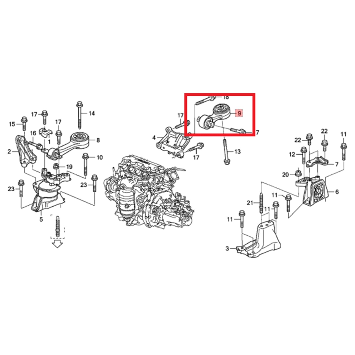 Pata Motor Trasera Inferior Torque Honda Civic 06-11 1.8 Caja Manual