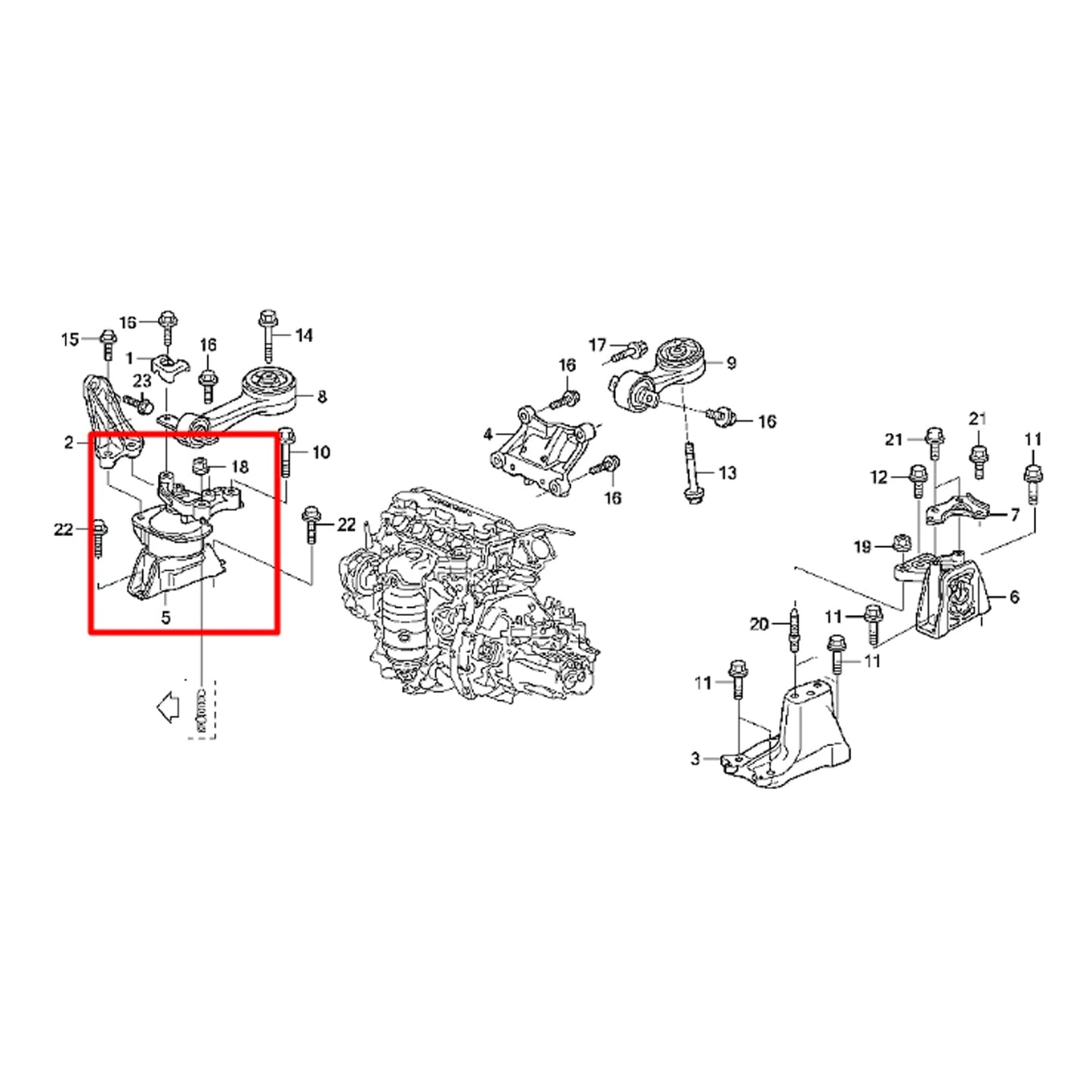Pata Motor Trasera Inferior Torque Honda Civic 06-11 1.8 Caja Manual