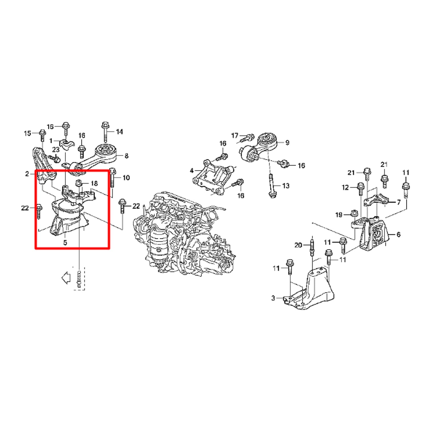 Pata Motor Trasera Inferior Torque Honda Civic 06-11 1.8 Caja Manual