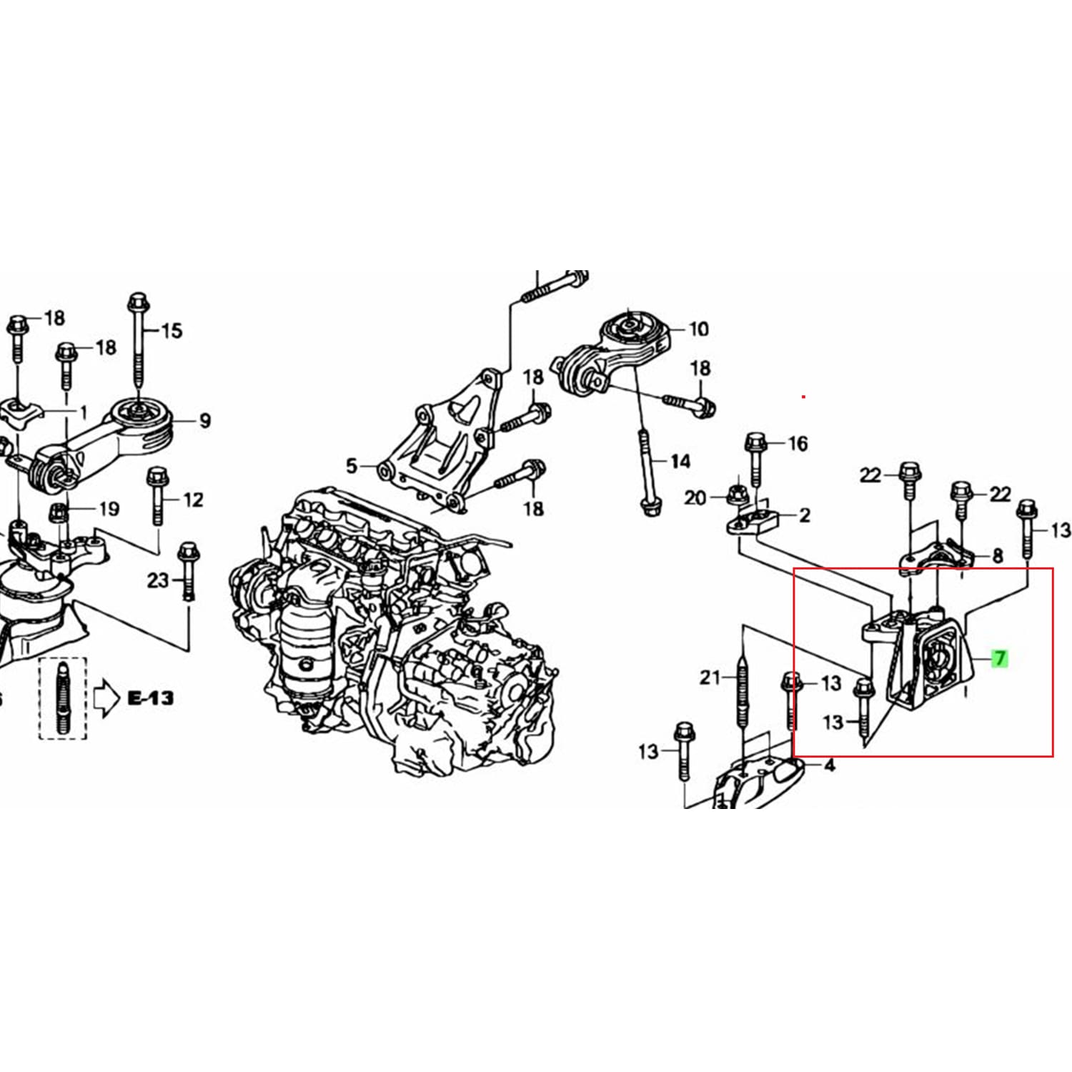 Taco Pata Caja Izquierda Honda New Civic Motor 1.8 06-11 AT/MT