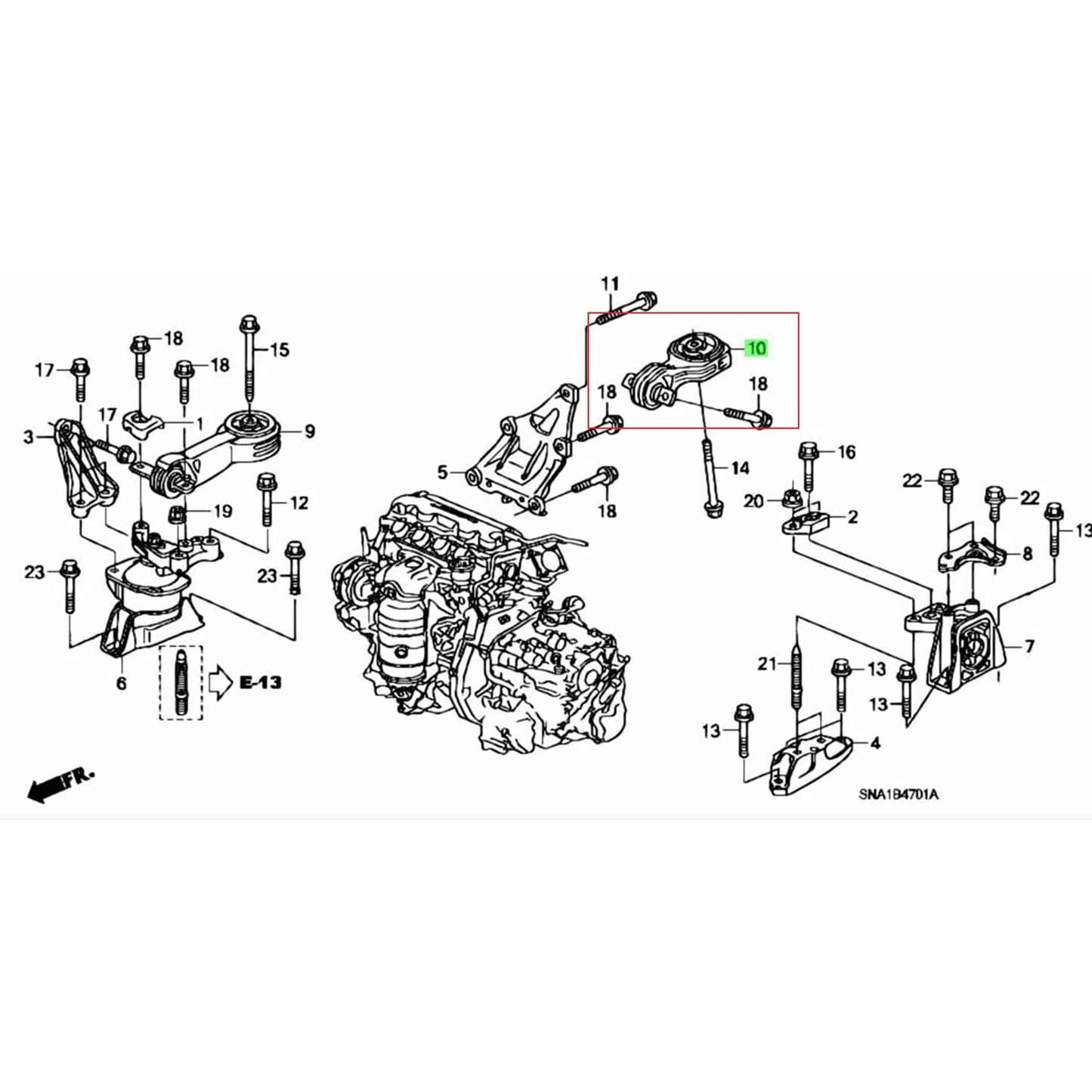 Taco Pata Motor Trasera Honda Civic 06-11 1.8 Torque Automático