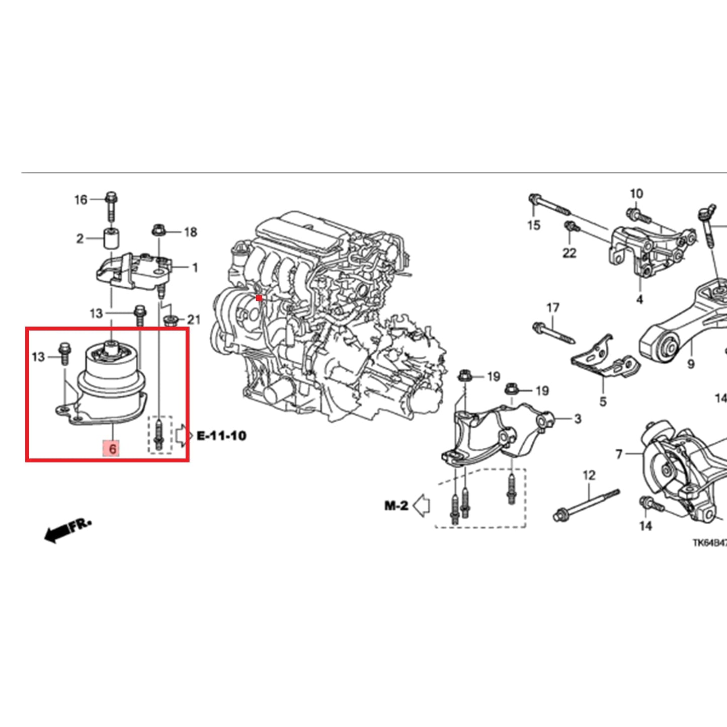 Taco Pata Soporte Motor Hidráulico Honda Fit City 09-14 Distribucion