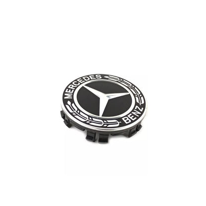 Kit X4 Centros De Llanta para Mercedes Benz Laureles 75mm Azul-Negro
