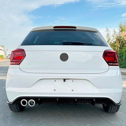 Difusor Trasero para Volkswagen Polo 18-25 estilo GTI Negro Brillante