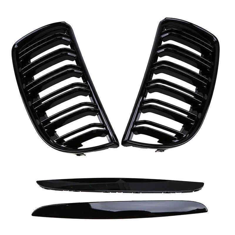 Parrilla Kidneys De Doble Vira Riñones Negra Brillante BMW Serie 3 Sedan E90 Pre-LCI 05-08