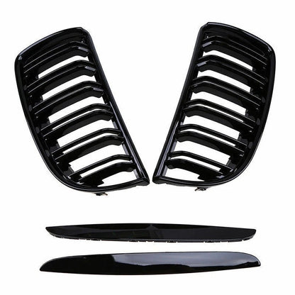 Parrilla Kidneys De Doble Vira Riñones Negra Brillante BMW Serie 3 Sedan E90 Pre-LCI 05-08